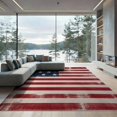 thumbnail image 2 of ODIKA 6'x9' Washable Area Rug Patriotic Stars Vintage Distressed Independence Halloween Plaid for Dining Room, Under Table, Office Décor, Non-Slip Chair-Friendly, 2 of 7