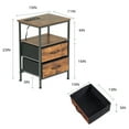 thumbnail image 7 of Homy Casa 2-Piece Nightstand Set with Charging Station, Rustic Wood Bedside Table with Drawers, 7 of 7