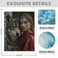 thumbnail image 3 of Diamond Art Kit for Adults, Woman Wolf Regal Attire Emerald Diamond Painting for Adults Beginners, DIY Diamond Art Painting Kits, 5D Diamond Painting Crafts for Home Decor 12x16 Frameless, 3 of 7