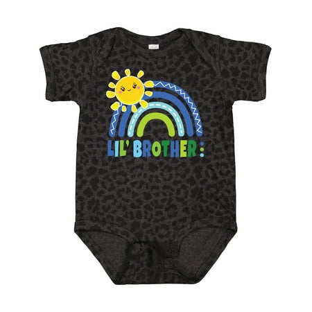 

Inktastic Family Lil Brother with Blue Rainbow Gift Baby Boy Bodysuit