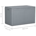 thumbnail image 3 of vidaXL Patio Storage Box 47.6 gal Gray PP Rattan, 3 of 8