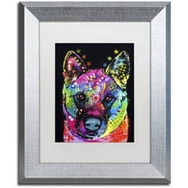 Trademark Fine Art "Akita II" Canvas Art by Dean Russo, White Matte, Silver Frame