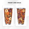 thumbnail image 4 of 20oz Car Cup Three-Piece Set Of Single Silver Edge No Smell Easy To Carry Heat Preservation For Daily Car Sports Travel Groovy Flowers, 4 of 8