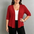 thumbnail image 2 of fatyb Womens Plus Size Cardigan Half Sleeve Lightweight Jacket Open Front Summer Casual Loose Cover Up, 2 of 7