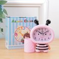 thumbnail image 2 of Despertador con diseño de abeja con dibujos animados para niños, plástico rosa, 2 of 2