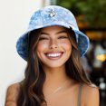 thumbnail image 3 of Dalix Heartly Ghost Tie Dye Bucket Hat Cotton Embroidery Casual Outdoor Style Womens in Tie Dye Blue M Medium, 3 of 5