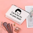 thumbnail image 3 of Zuo Bao I Am On Day Two Of a Panic Attack Cosmetic Bag Makeup Bag Gift For Women (Two Of a Panic Attack White), 3 of 7