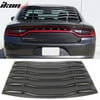 (12 pack) Fits 11-18 Charger Ikon Style Rear Window Louver Cover Vent Unpainted Black ABS
