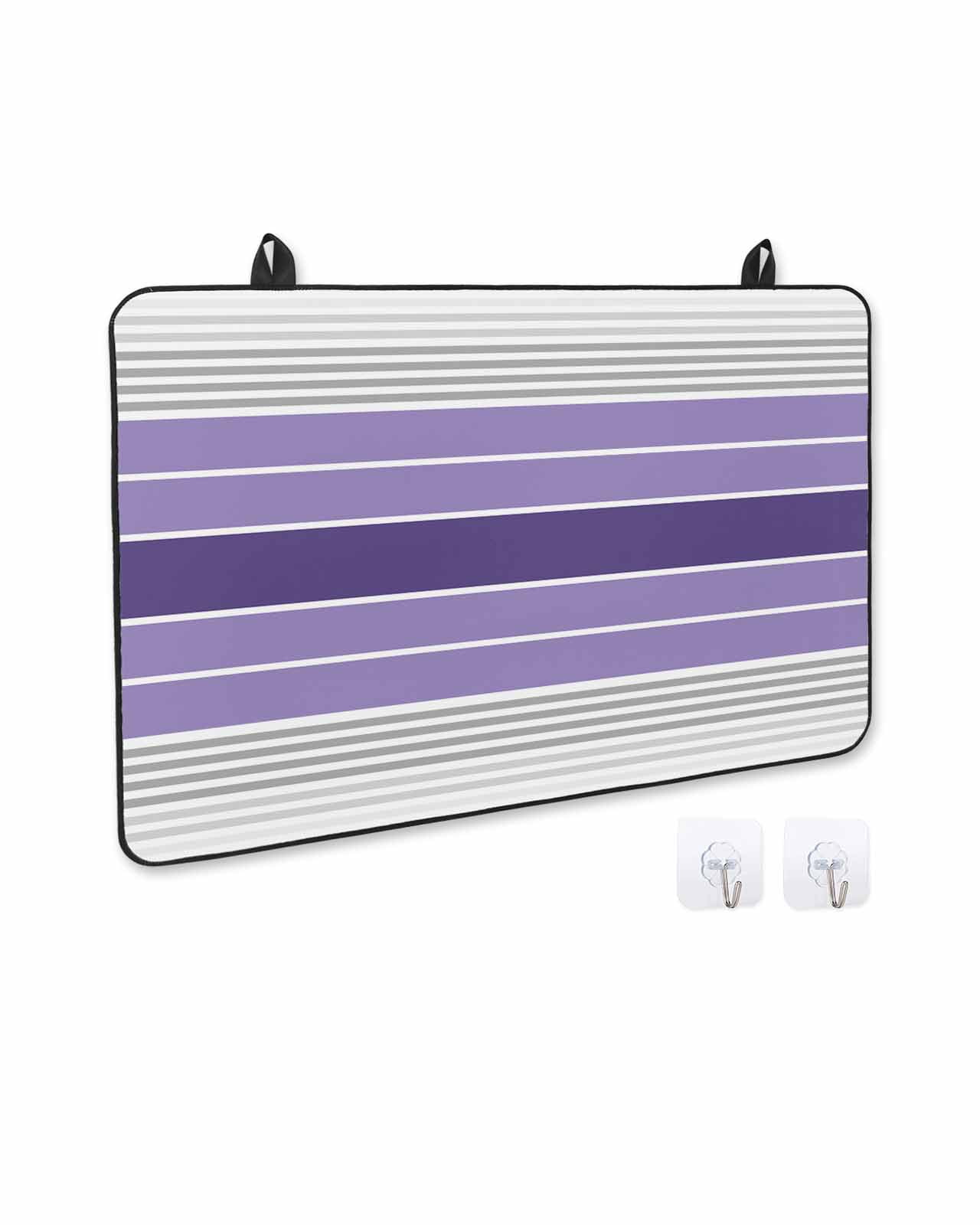 nqOlkjepod Large Induction Cooktop Protector Mat 36"x21", Purple Ombre Stripes Stove Top Covers for Electric Stove, Minimalist Gradient Lines Texture Stove Burner Cover Mats, Glass Top Stove Cover