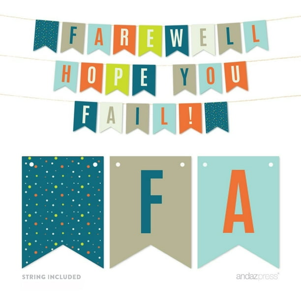 Funny Farewell Retirement Party Decorations, We Hope You Fail, Hanging