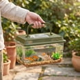 thumbnail image 5 of Portable Clear Plastic Terrarium Small Animal Fish Reptile Carrier Habitat Ventilated Lid Desk Countertop Travel Cage Lightweight Temporary Home, 5 of 8