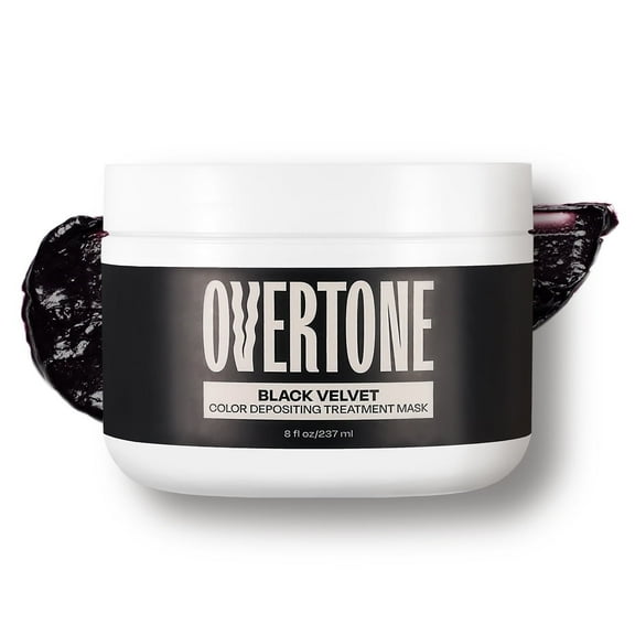 oVertone Color Depositing Semi-Permanent Hair Dye Conditioner - 8 oz for All Hair Types  & Color-Treated Hair, Moisturizing Shea Butter & Coconut Oil - Vegan & Cruelty-Free, Black Velvet