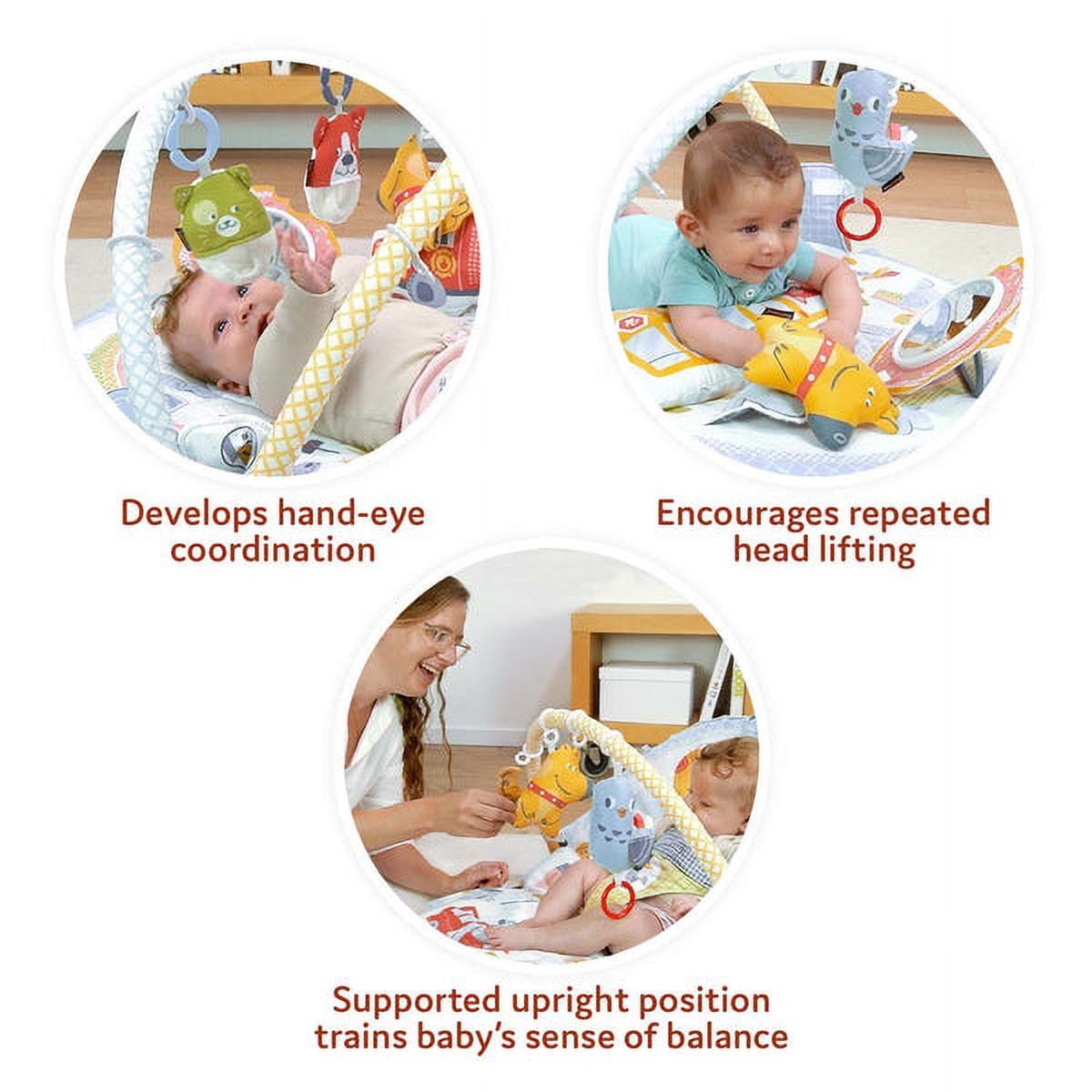 Yookidoo Baby Gym Urban Lay to sit-Up Playmat 3-in-1 Newborn Activity Center