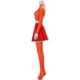 thumbnail image 4 of Women's Retro-Inspired Danger Prone Daphne Orange & Red Costume Set - Crop Top & Skirt with Thigh-High Stockings, 4 of 7
