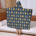 thumbnail image 5 of Dark Blue Sun Moon Star Pattern Hooded Bath Towel，50"x30" for Ages 3 To 12 Kids, Quick Dry Lightweight Soft Microfiber Hood Beach Towel Cover Up for Kids, 5 of 7