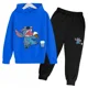 thumbnail image 5 of Ropa para niños, tendencia, chándal cálido, otoño, estampado de dibujos animados de anime, sudadera con capucha para niños y niñas, conjunto de traje de dos piezas y pantalones, 5 of 5