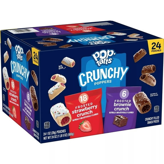 Kelloggs Pop-Tarts Crunchy Poppers Variety Pack 1 Ounce (Pack of 24)