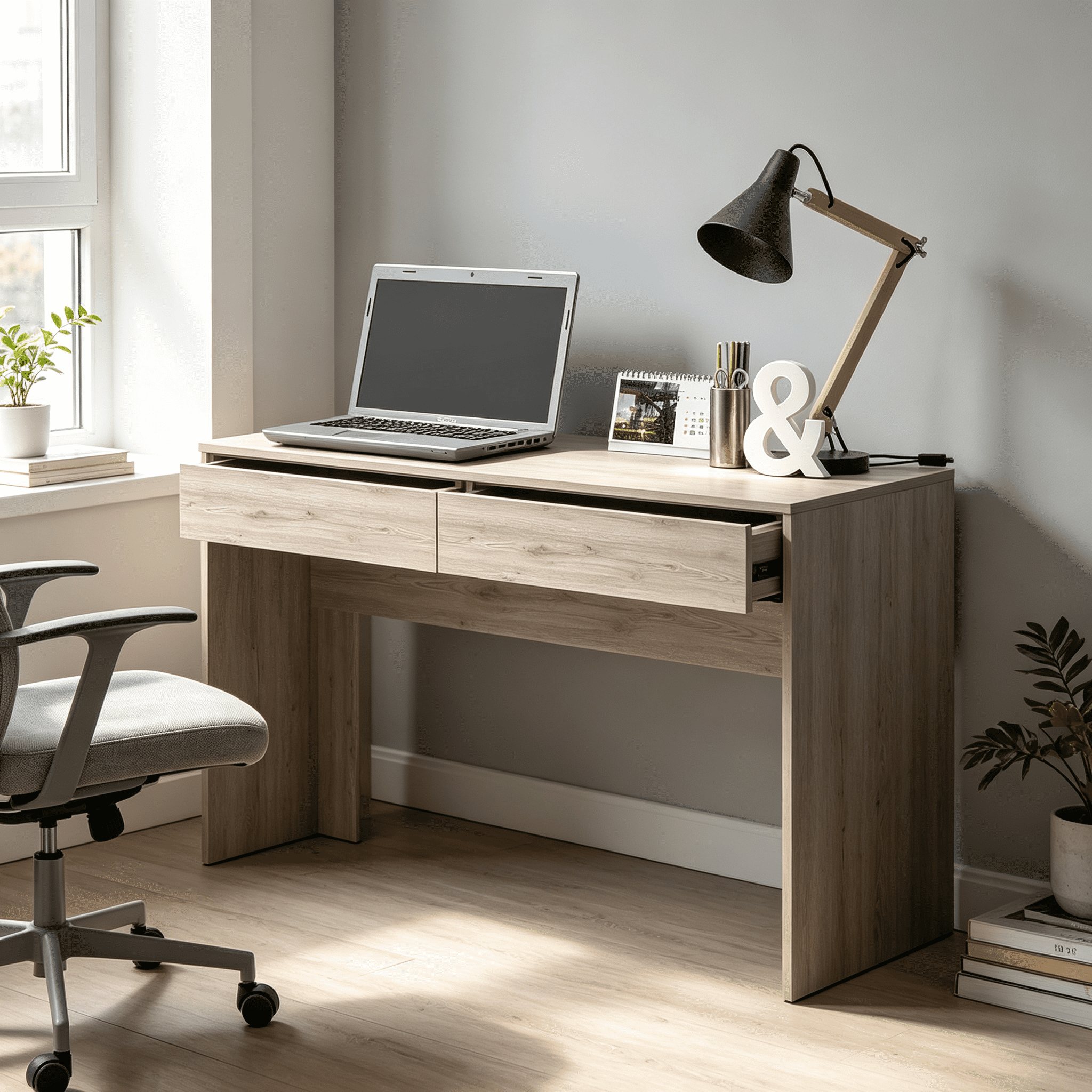 Astoutdoor Acre Writing Computer Desk with Two Drawers