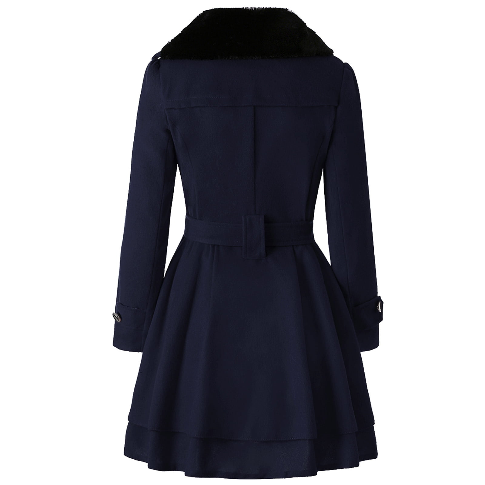 Elegant Slim Fit Wool Coat With Fur Hood For Women Abrigos Mujer Invierno  From Zjxrm, $38.47
