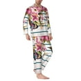thumbnail image 2 of Sikiie Bird and Floral Mens Pajama Set, Soft Warm Long Sleeve Sleepwear, Cozy Button-Down Pjs for Men-XX-Large, 2 of 7
