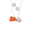 thumbnail image 2 of Delight Jewelry Acrylic 1.25" Orange Megaphone Silver tone Snowflake Charm Necklace and Stud Earrings, 2 of 4