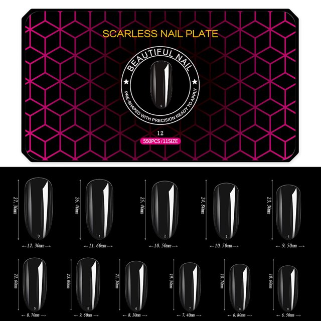Royalbelle Soft Gel Nail Tips Manicure Super-Thin Non-Marking Matte Nail Extenison Tips Hand-Wearing False Nail Tips