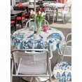 thumbnail image 4 of Outdoor Tablecloth with Umbrella Hole and Zipper, Blue Gnomes Christmas Round Table Cloth 60 Inch Waterproof Tablecloth, Xmas Ball Snowflake Gifts Botanical Winter Picnic Table Cover for Patio, 4 of 7
