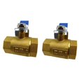 thumbnail image 1 of 2 PCS Full Port Forged Brass Ball Valve, Shut Off Switch for Water and Oil 3/4inch, 1 of 9