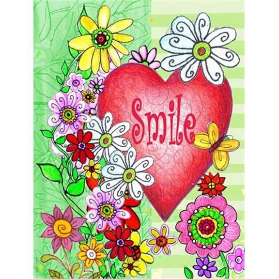 Smile Valentines Day Flag Garden Size