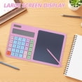 thumbnail image 4 of unbranded Calculadora Solar De Escritorio Con Pantalla Grande Y Tableta De Notas Rosa, 4 of 6