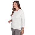 thumbnail image 3 of Alfred Dunner Womens Petite Textured Cable Button Shoulder Sweater, 3 of 4