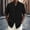 c01Black, variant on USNSM Men's Solid Color Casual Linen Open Front Button-Up Shirts Hippie Beach Short Sleeve Stand Collar Top Gray S