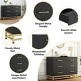thumbnail image 4 of Commode à 6 Tiroirs, Commode à 6 Tiroirs, Grande Armoire de Rangement Commode au Design Moderne avec Base en Métal pour Chambre, Salon, Véranda, 4 of 7