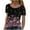 Purple, variant on Fesfesfes Gym Tops Women Casual Printed Short Sleeve Round Neck Pullover Blouse T-shirt Tops Women's T-Shirts M(US:6)