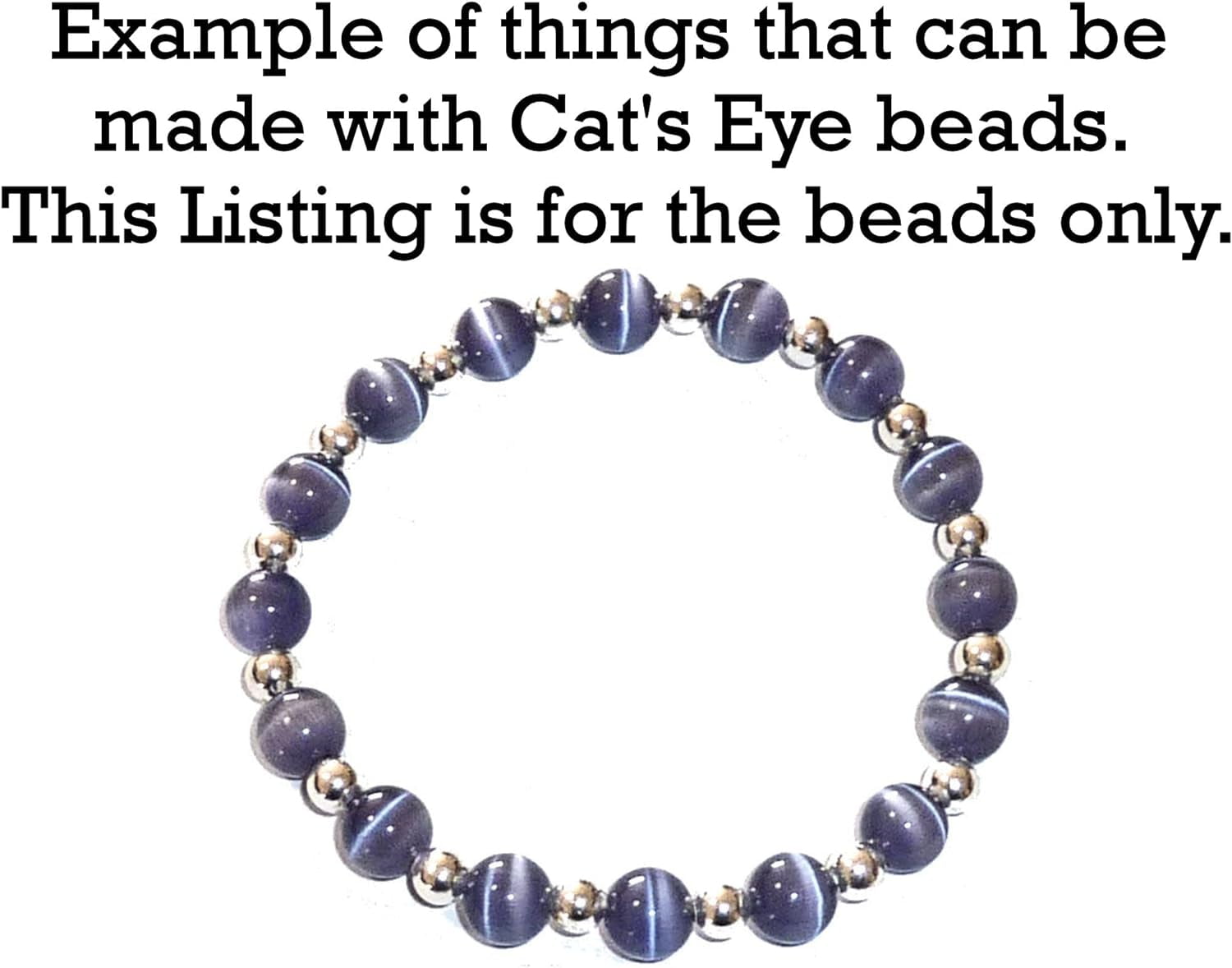 Bulk Lot Of Cats Eye Beads -10 Assorted Colors - 8mm Cats Eye Beads