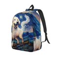 thumbnail image 2 of Daiia Vintage Starry Sky Puppy Vintage Canvas Backpack for Men and Women ,Hiking Backpack,Travel Laptop Bag for School,Large Capacity Backpack-, 2 of 8