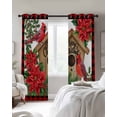 thumbnail image 2 of Christmas Black Out Curtains 84 Inch Long for Living Room, Cardinal Poinsettia Snowflake Pine Cone Needle Blackout Curtain Shade Thermal Insulated Window Curtains Grommet Drapes 42"x84" 2 Panels, 2 of 8