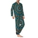 thumbnail image 2 of Balery Mandala Pijama para Hombre de Dos Piezas con Manga Larga, Conjunto de Dormir y Descanso Suave con Bolsillos-Large, 2 of 7