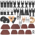 thumbnail image 1 of Pcapzz 90Pcs Oscillating Saw Blades,Multitool Blades High Precision Fast Oscillating Blade for Wood Plastic Metal Cutting, 1 of 8
