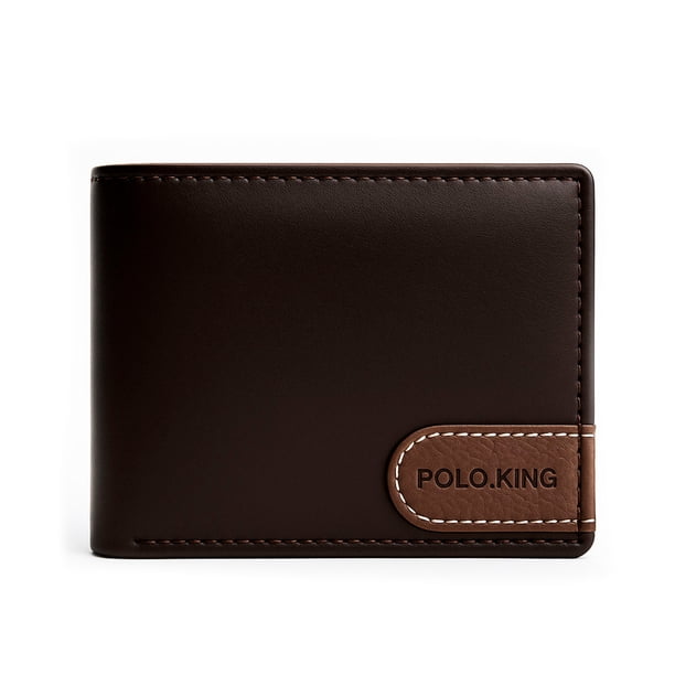 Cartera negra para hombre Curve café de piel sintética Polo