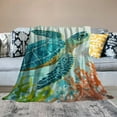 thumbnail image 5 of FCXZI Turtle Ocean Corals Flannel Blanket, Soft Reversible Multi-Purpose 40*50in, 5 of 7