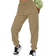 thumbnail image 3 of YUEJUIR Palazzo Pants for Women Women's Casual Solid Pocket Pants High Waist Elastic Band Pants Womens Linen Pants Women Pants Flowy Pants for Women (Brown,M), 3 of 5