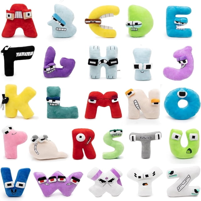 26 Piezas De 8 Pulgadas De Peluche con Números Lore del Alfabeto De La A A La Z, Juguetes De Animales De Peluche, Divertida Figura De Peluche De Alphabet Lore