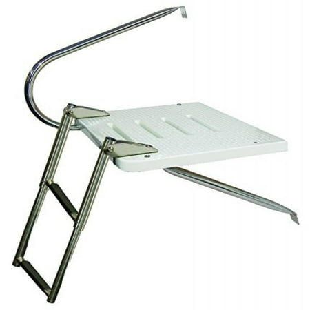 - JIF MARINE EKU4 3-Step O/B Transom Platform W/1 Arm Ss 316 Telescoping Mt Top