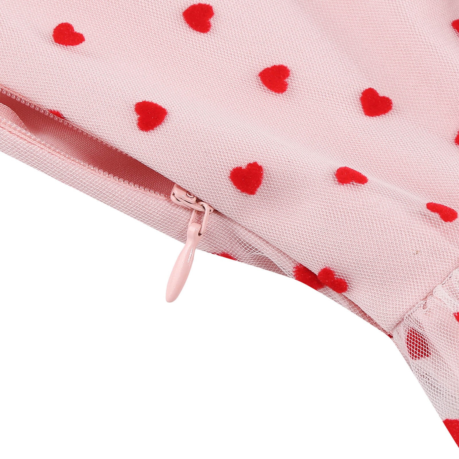 hotojiny Women Heart Print Maxi Dress Valentine's Day Gifts Cocktail Party Dresses Fashion Sleeveless A-Line Flowy Mesh Dress