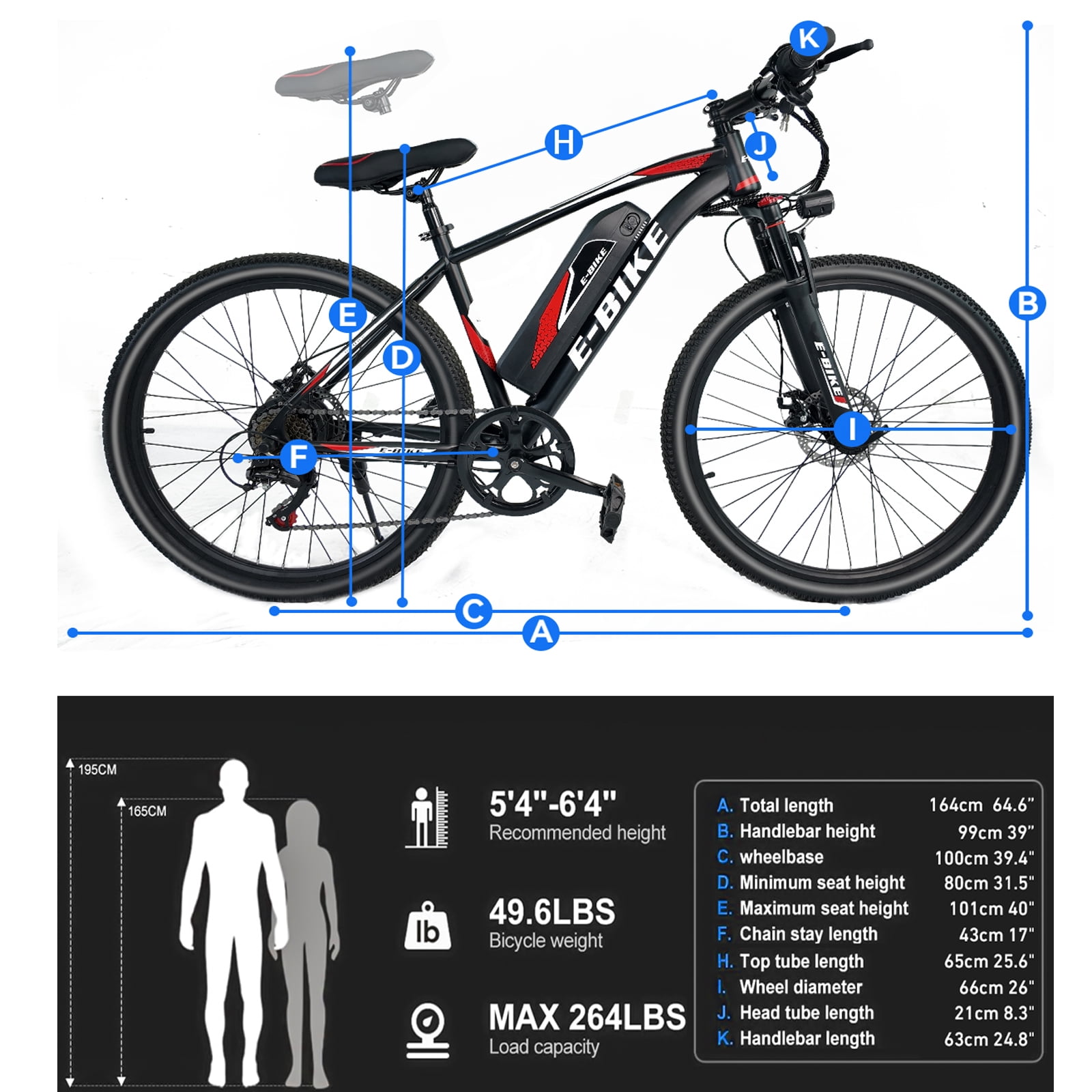 26" Electric Bike for Adults, ebike 750W Peak Power Motor, 35Miles 25MPH Electric Mountain Bike with 432Wh Removable Battery, 7-Speed,UL 2849