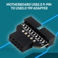 thumbnail image 2 of Adaptador Irfora Placa base de computadora USB2.0 de 9 pines a USB3.0 19P Adaptador de conector de panel frontal Tamaño pequeño Plug and Play para hardware de computadora Irfora Adaptador, 2 of 7