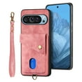 thumbnail image 2 of Wallet Case for Google Pixel 9 Pro XL, Retro Premium Leather Credit Card Holder RFID Blocking Case with Wrist Strap Stand Magnetic Clasp Flip Anti-Scratch Cover For Google Pixel 9 Pro XL,Pink, 2 of 12