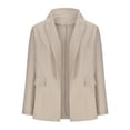 thumbnail image 5 of YUGYXL Open Front Blazer Jacket for Women Lightweight Long Sleeve Shrug Blazers Jackets Casual Lapel Work Office Suit Jackets Plus Size Solid Color Cardigan Khaki,M, 5 of 6