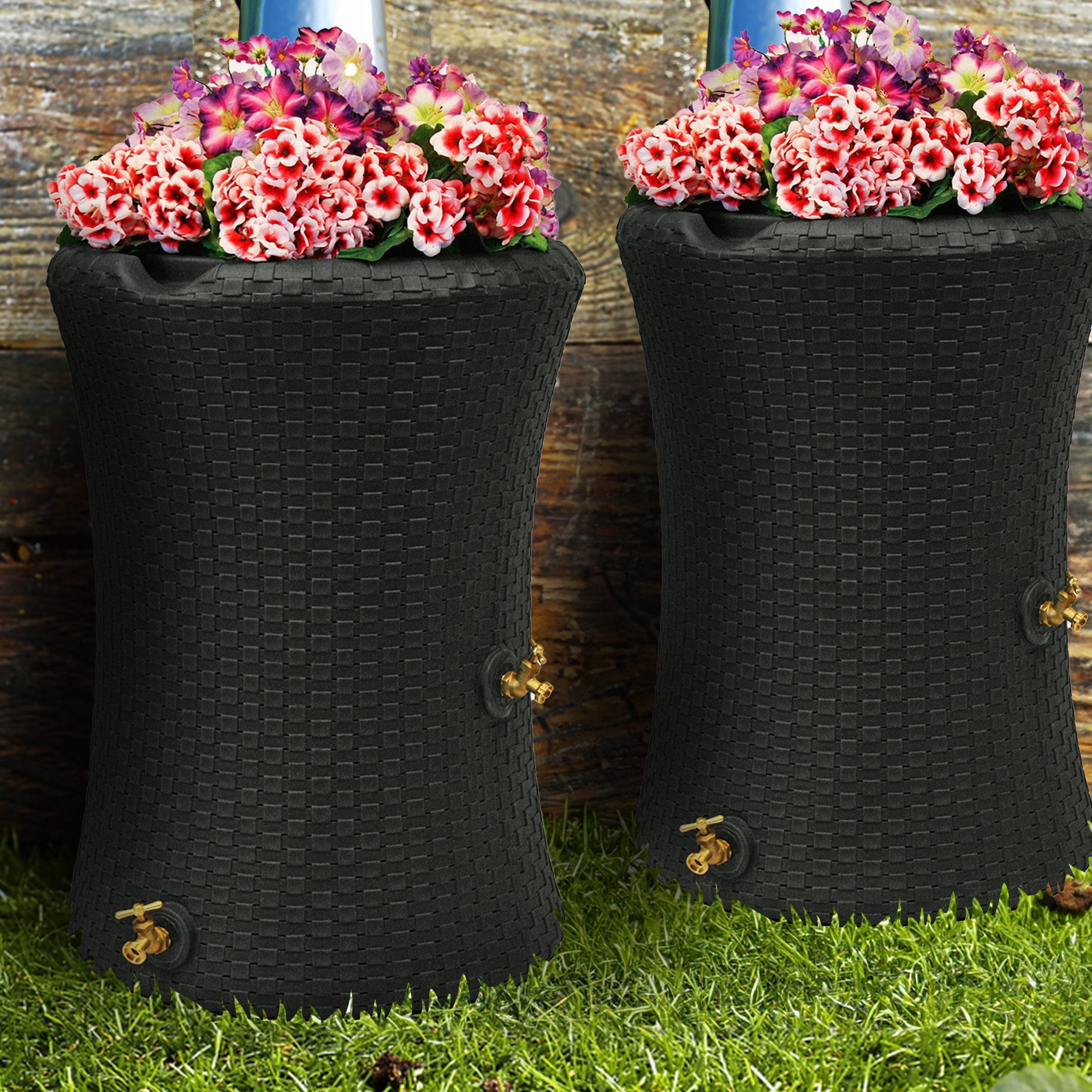 Good Ideas Impressions 50-Gallon Nantucket Rain Saver, Black (2 Pack)